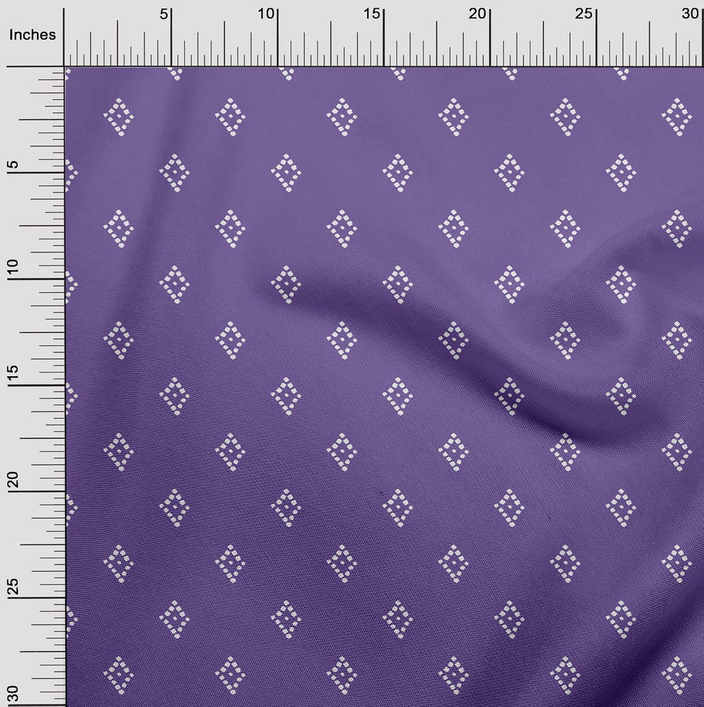 oneOone Cotton Poplin Purple Fabric Asian Batik Floral Quilting
