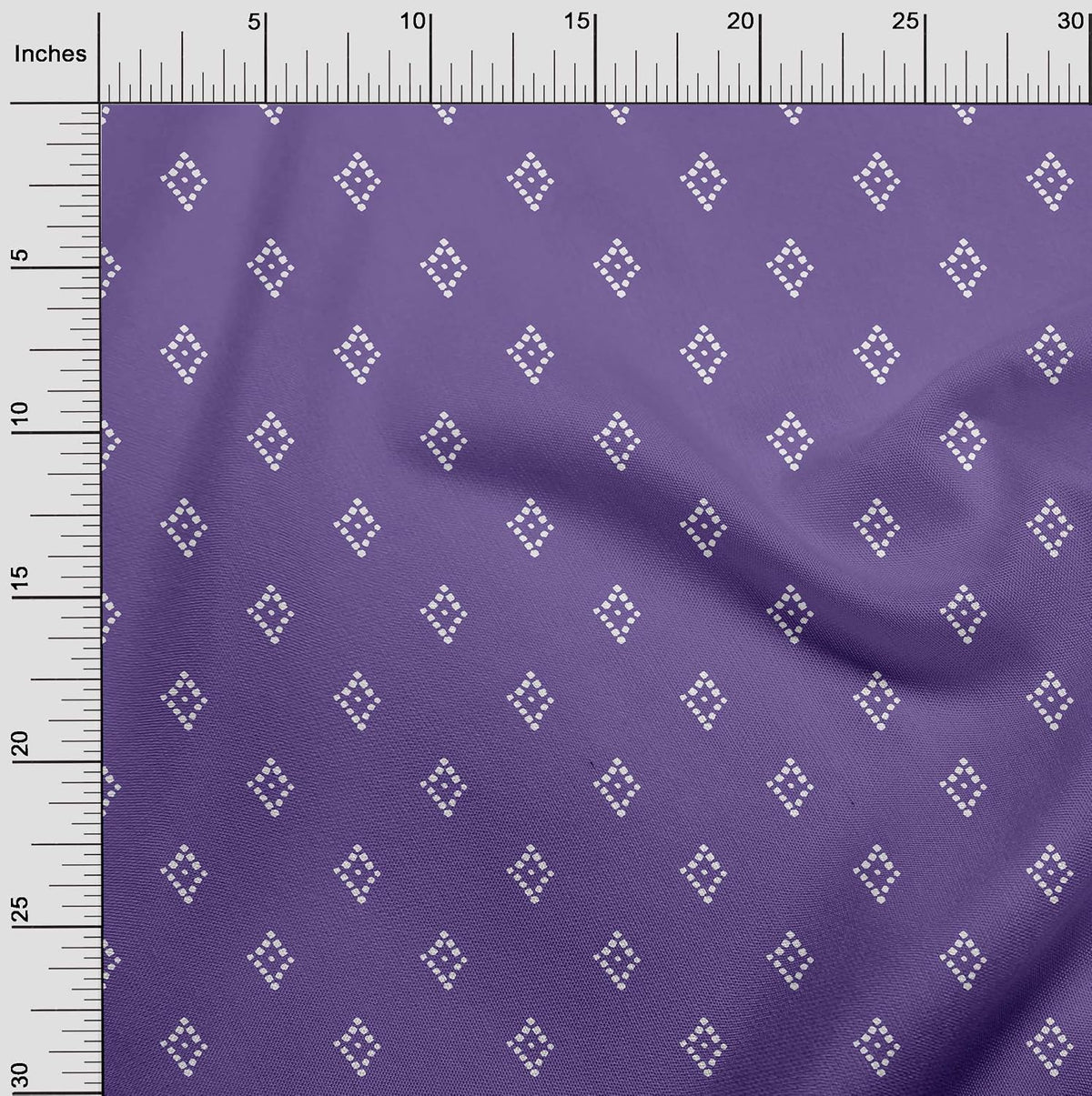 oneOone Cotton Poplin Purple Fabric Asian Batik Floral Quilting