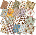 Ganeen 60 Pcs 10 x 10 Inch Vintage Highland Cow Quilting Fabric