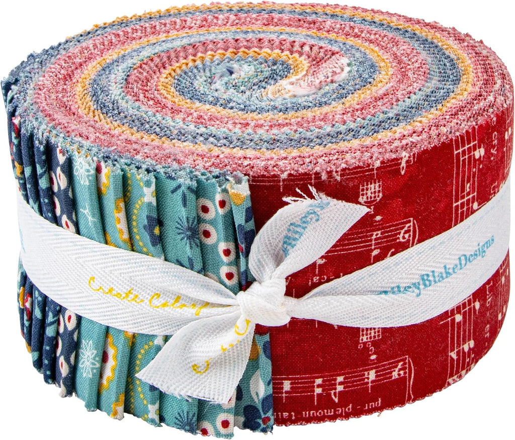 Lori Holt Americana Rolie Polie 40 2.5-inch Strips Jelly Roll Riley