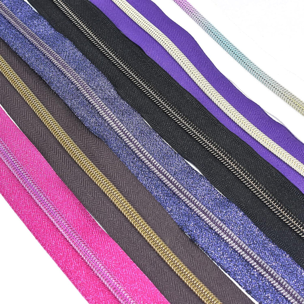 Colorful Zipper Tape - Mixed Nylon Coil Zippers Bulk #5 Sewing Zippers