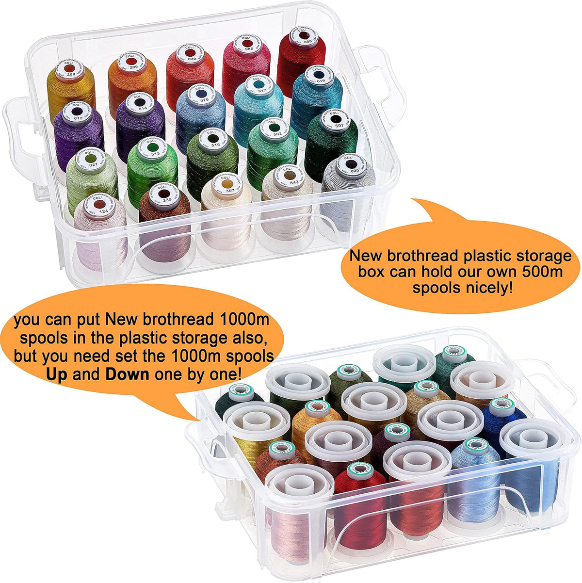 New brothread 1 Layer Stackable Clear Storage Box Organizer