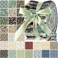 Hahafelt 60 Pcs Jelly Green Fabric Roll 2.6 x 40" Cotton Fabric