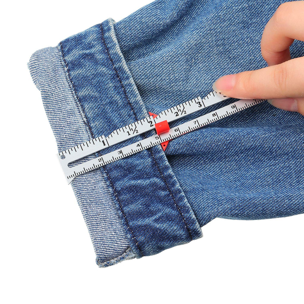 Frienda 2 Pcs Sewing Ruler Seam Gauge Metal Sliding Measuring Tool