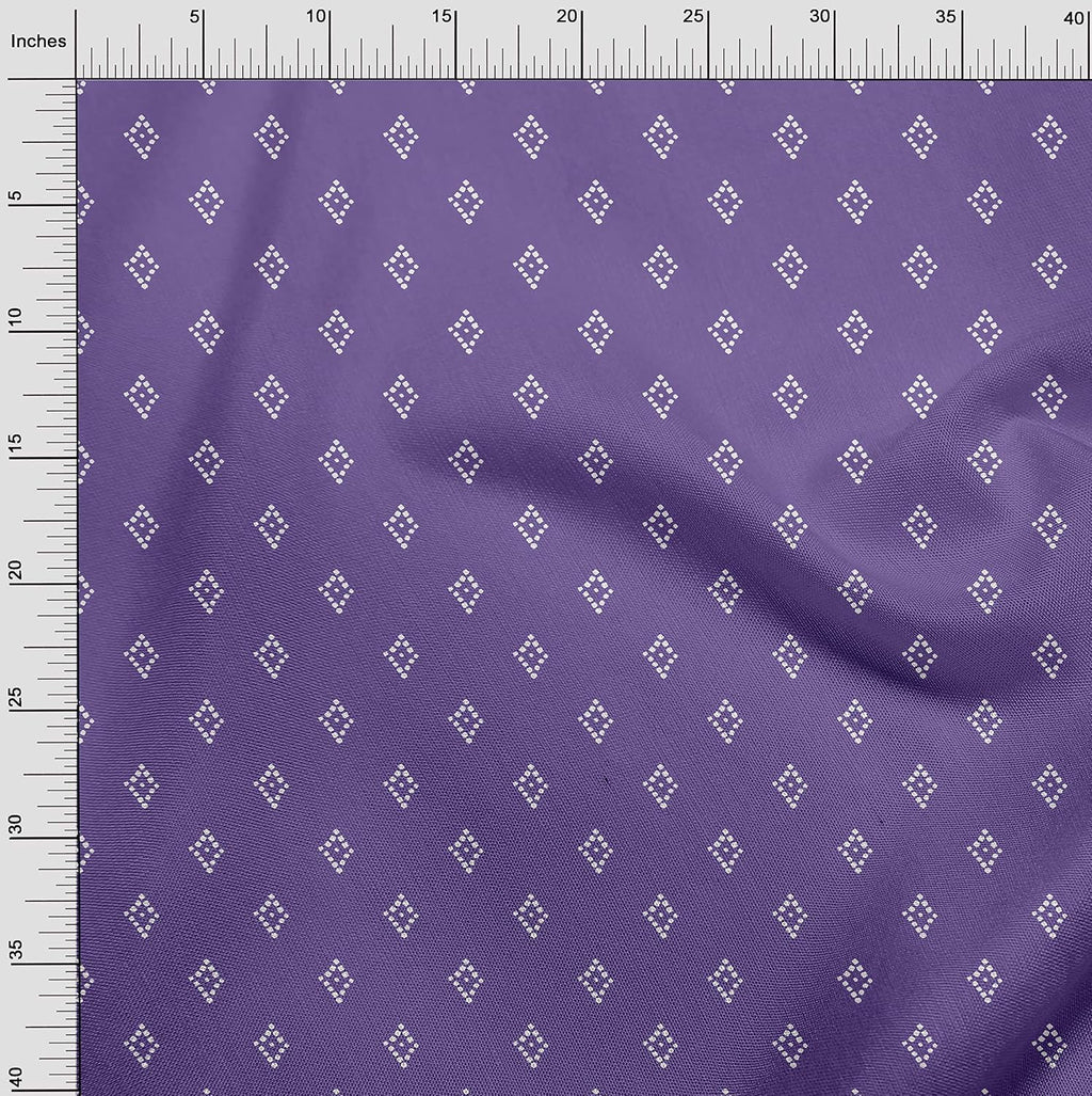 oneOone Cotton Poplin Purple Fabric Asian Batik Floral Quilting