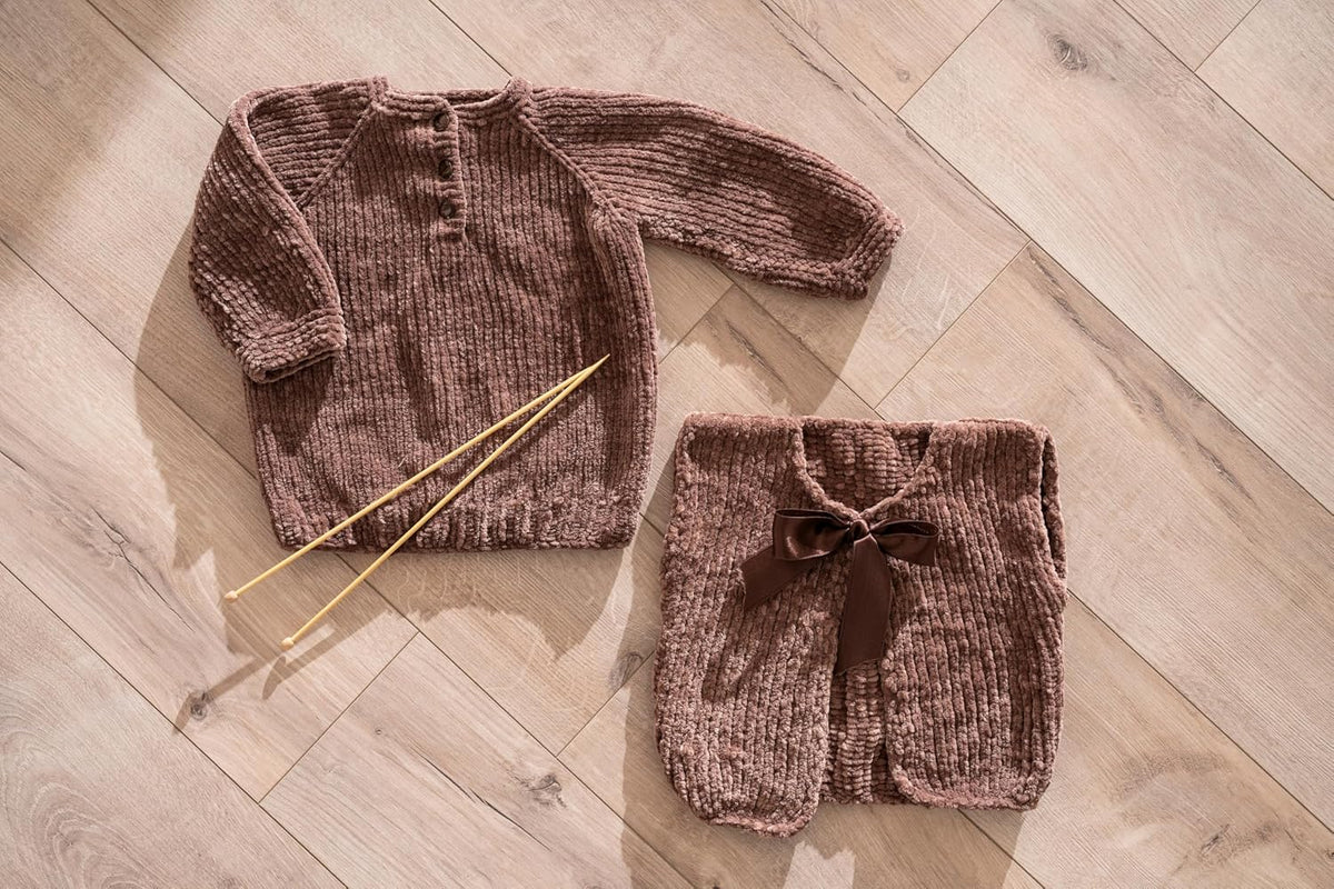 Keche Velvet Yarn for Crocheting, Soft Chenille Bulky Baby Blanket
