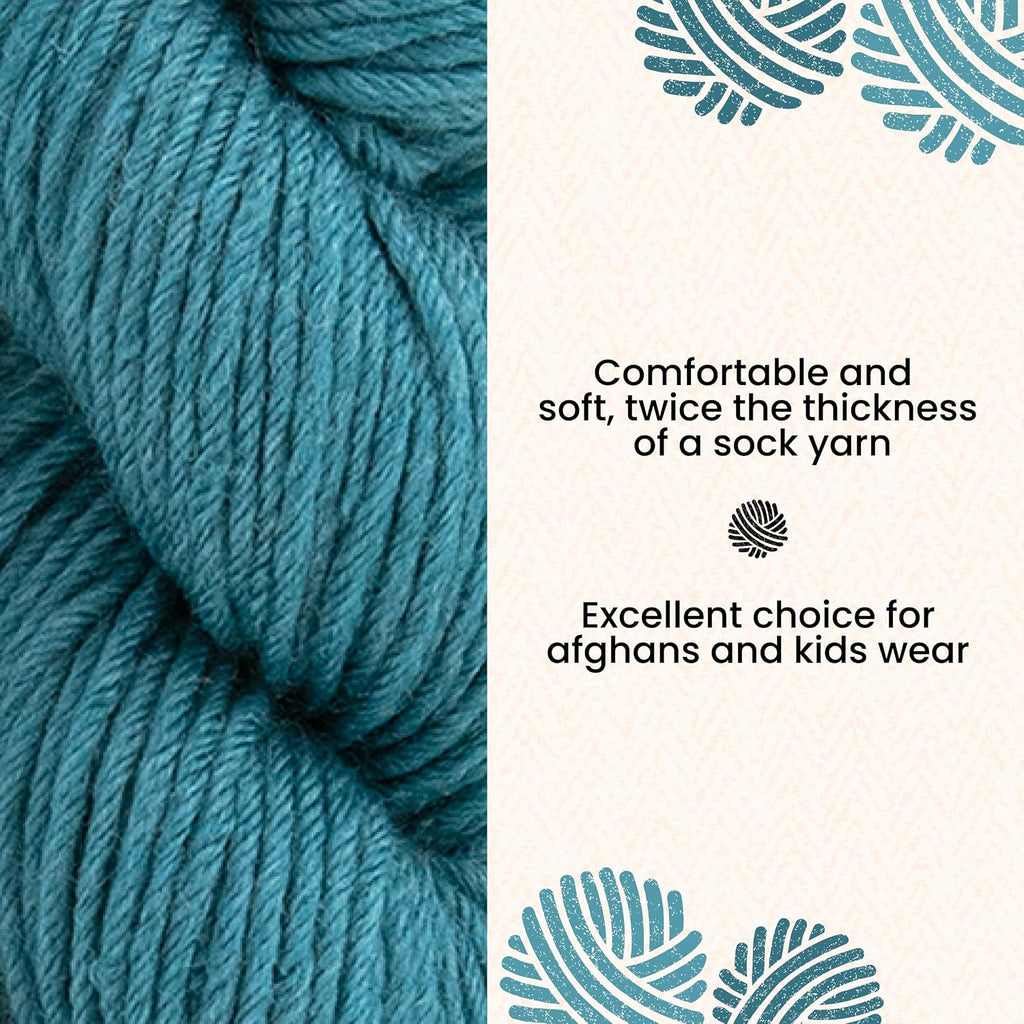 HiKoo Simplicity DK Yarn, Merino, Wool, Acrylic, 117 yd, #144 Empress