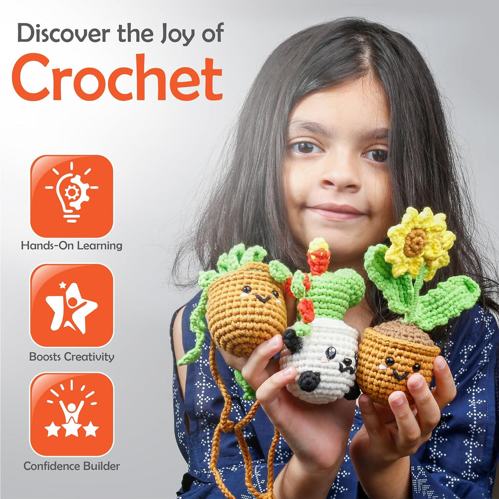 A-URA Learn to Crochet Kit for Beginners Kids and Adults, Premium 4