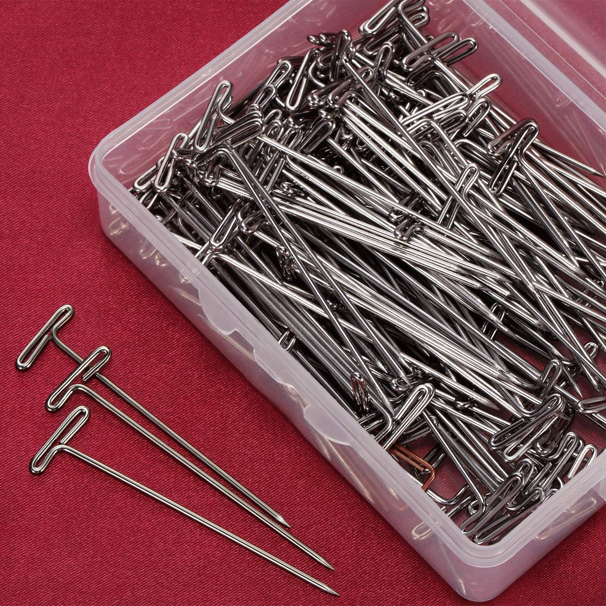 Blulu 150 Pieces T Pins 2 Inch Stainless Steel Wig Pins for Sewing