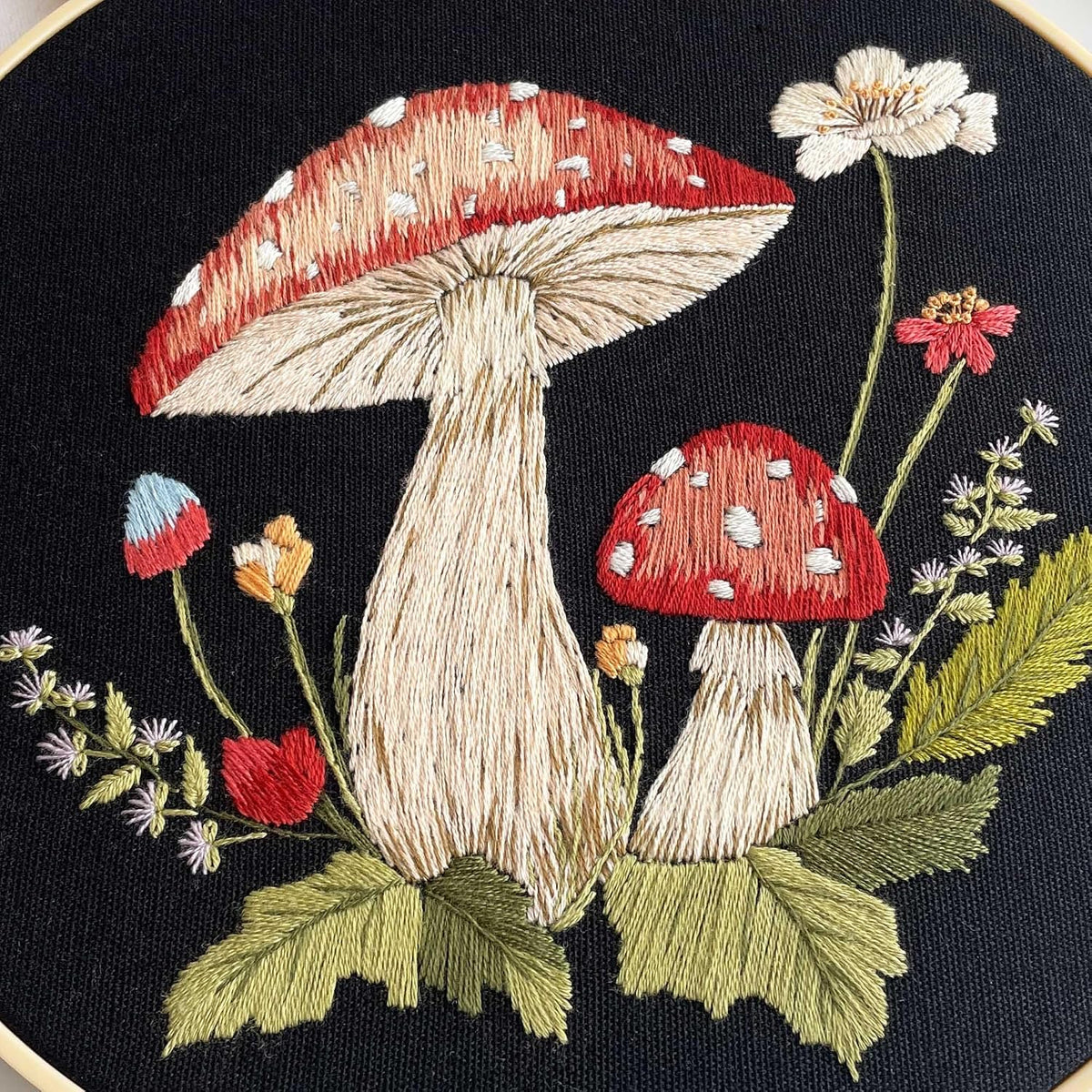 Myfelicity 3 Sets Mushroom Embroidery kit, Adult Beginner DIY Needle