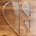 Half Heart Acrylic Quilting Template Set, for Patchwork, Sewing, DIY