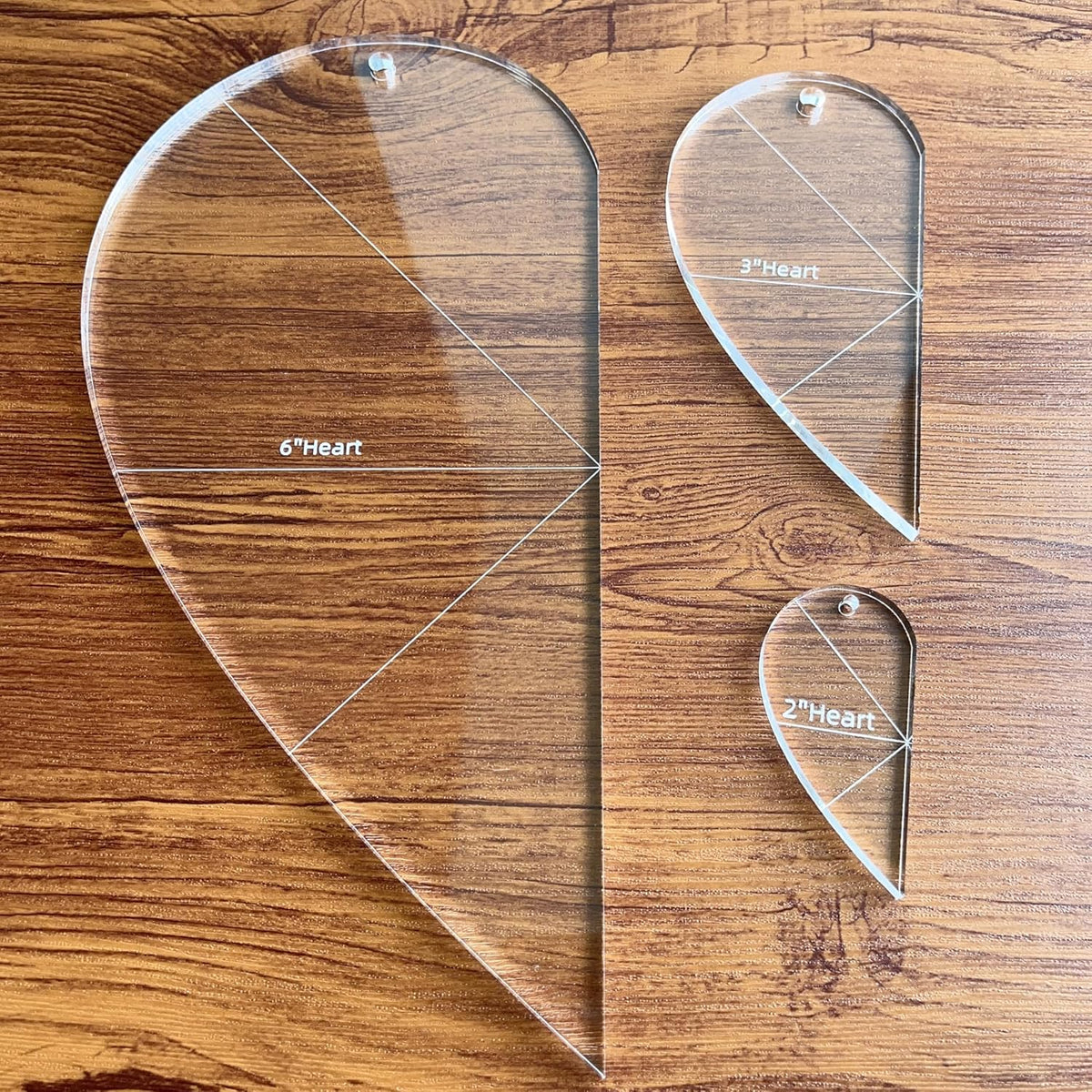 Half Heart Acrylic Quilting Template Set, for Patchwork, Sewing, DIY