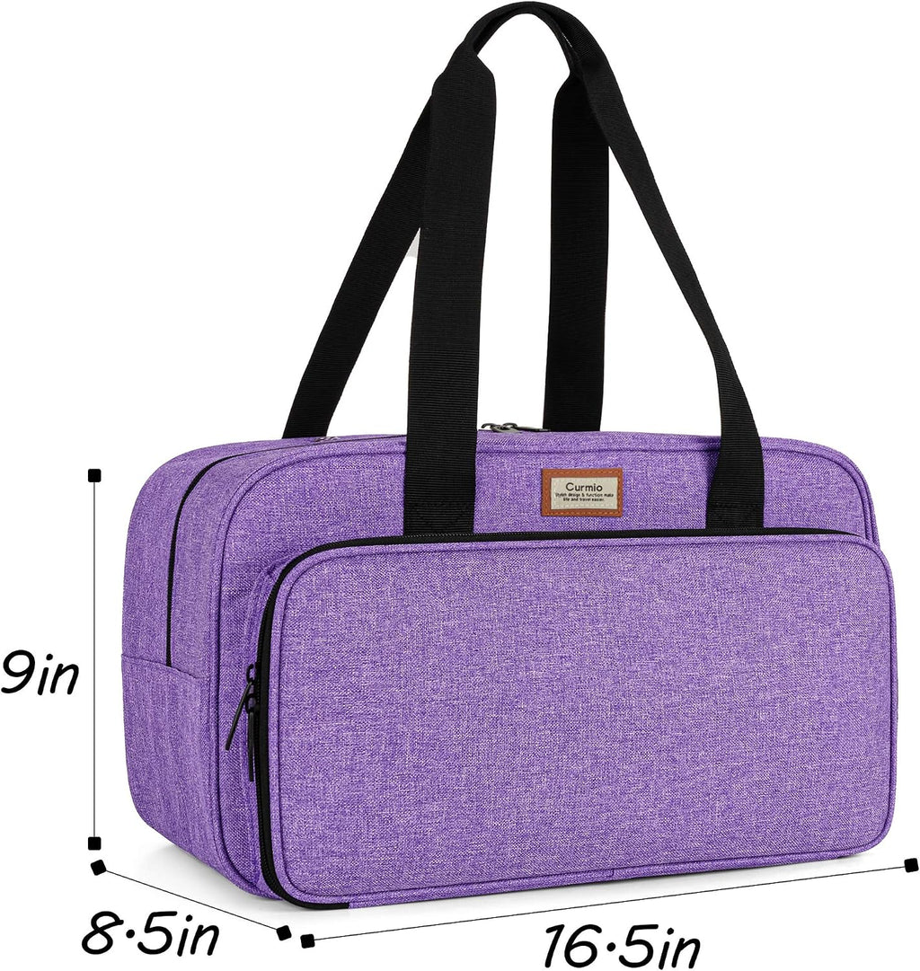 Yarn Storage Bag for Crochet Hooks, Knitting Project, Purple