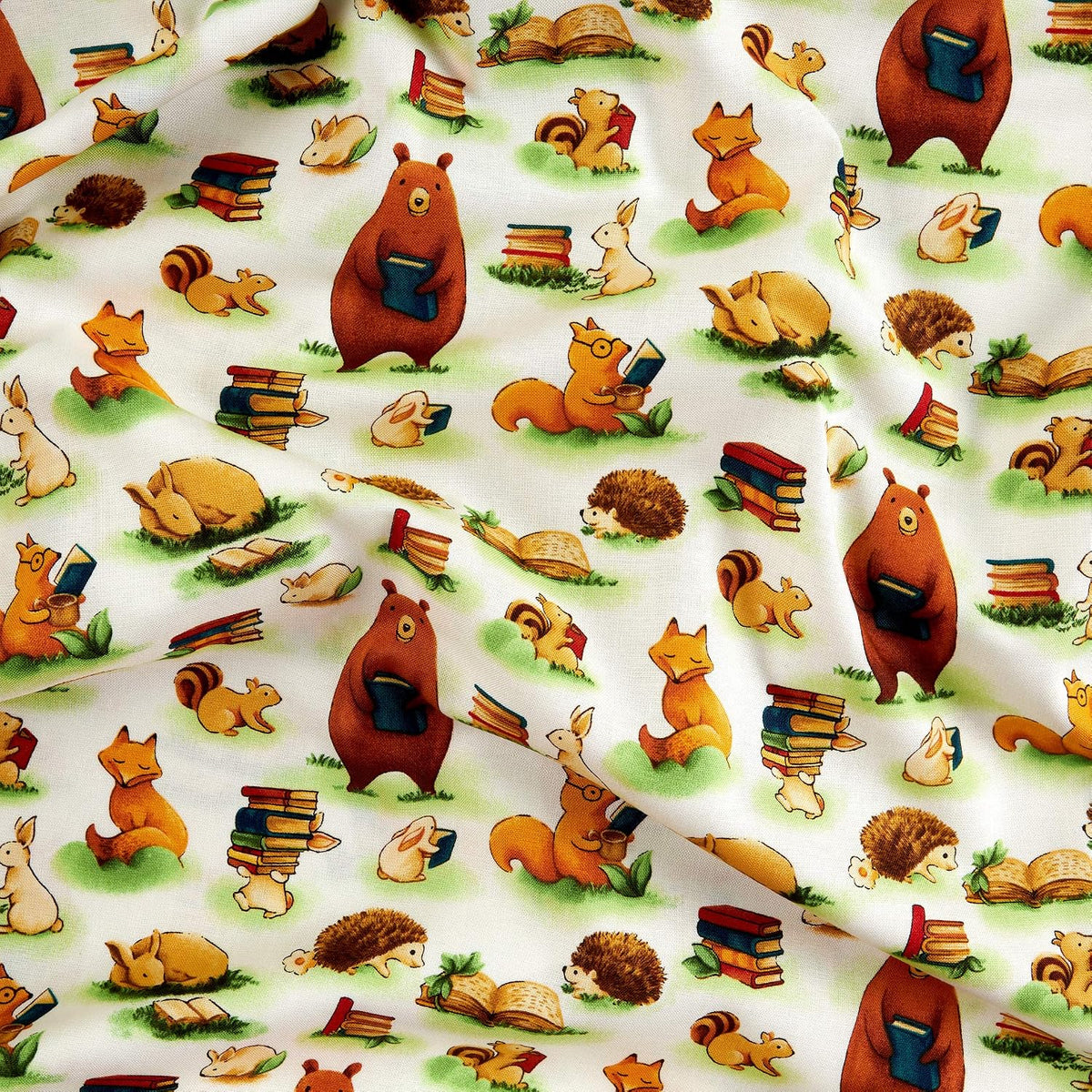 Paintbrush Studios Forest Fables Animals & Books White, Quilting