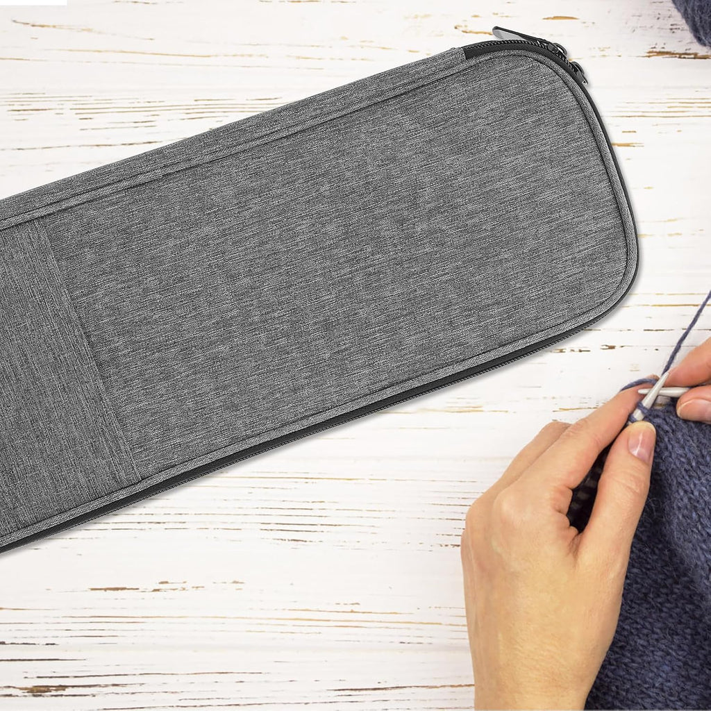 Crochet Hook Organizer Bag with Pockets Double Layer Oxford Cloth