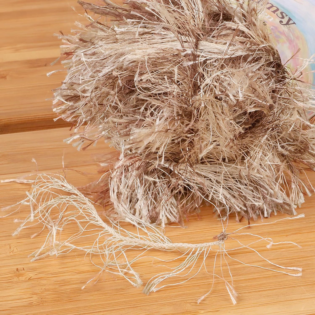 JubileeYarn Feather Whimsy Eyelash Yarn - Caramel - 6 Skeins