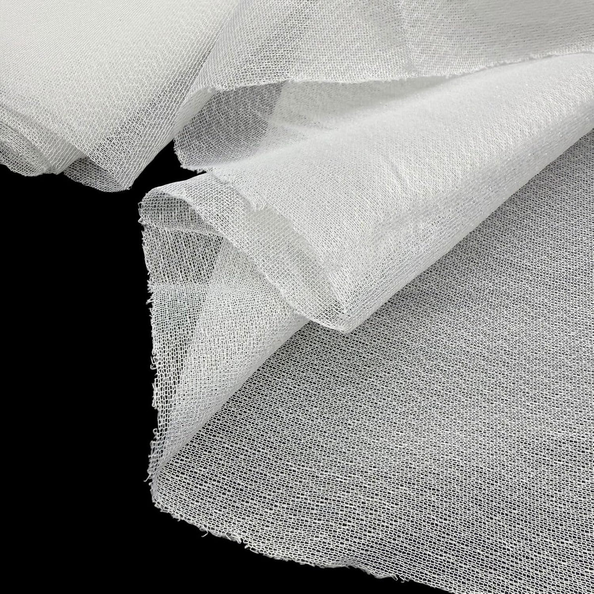 White No Show Mesh Embroidery Stabilizer Backing,150cm*1y Fusible