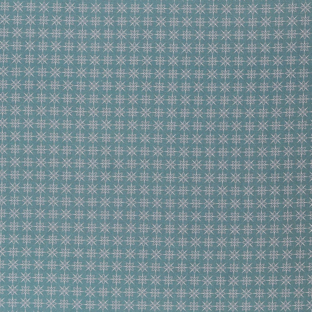 Mook Fabrics Cotton Blenders Geo Floral, Dark Teal Cut by The Yard