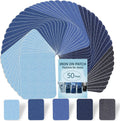 50 PCS 5 Colors Iron on Denim Patches for Inside Jeans,3.8" by 5" Iron
