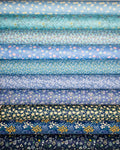 Cotton Quilting Fat Quarter Bundles Fabric for Sewing,Blue Flower