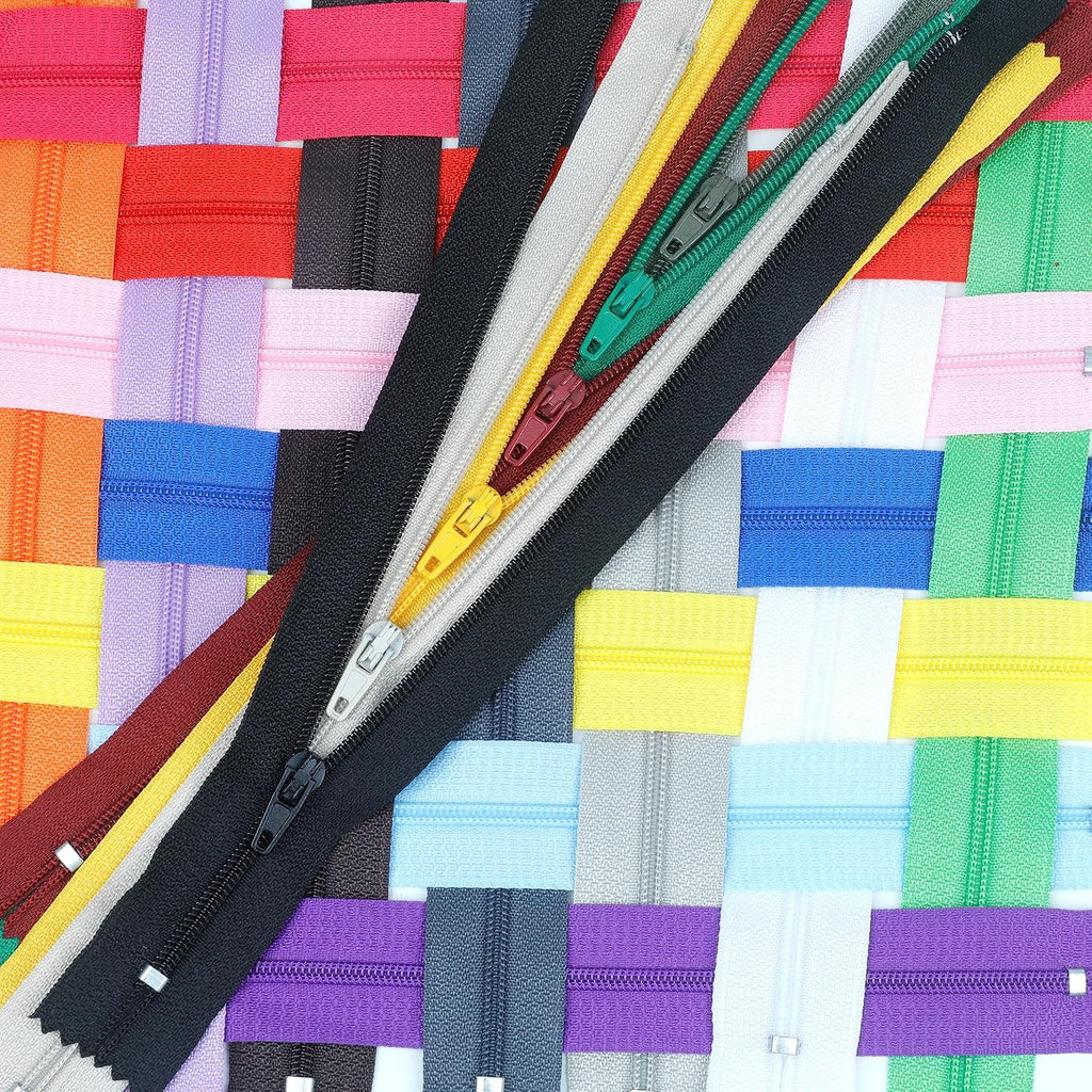 YAKA 60 Pack of 12 Inches Mix Nylon Coil Zippers Bulk - Supplies