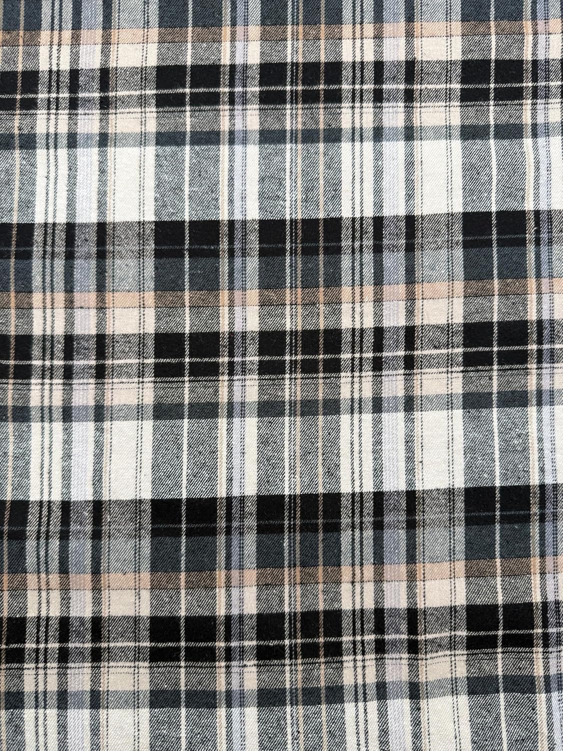 EOVEA 100% Cotton Flannel Fabric by The Yard | Brushed Plaid Tartan