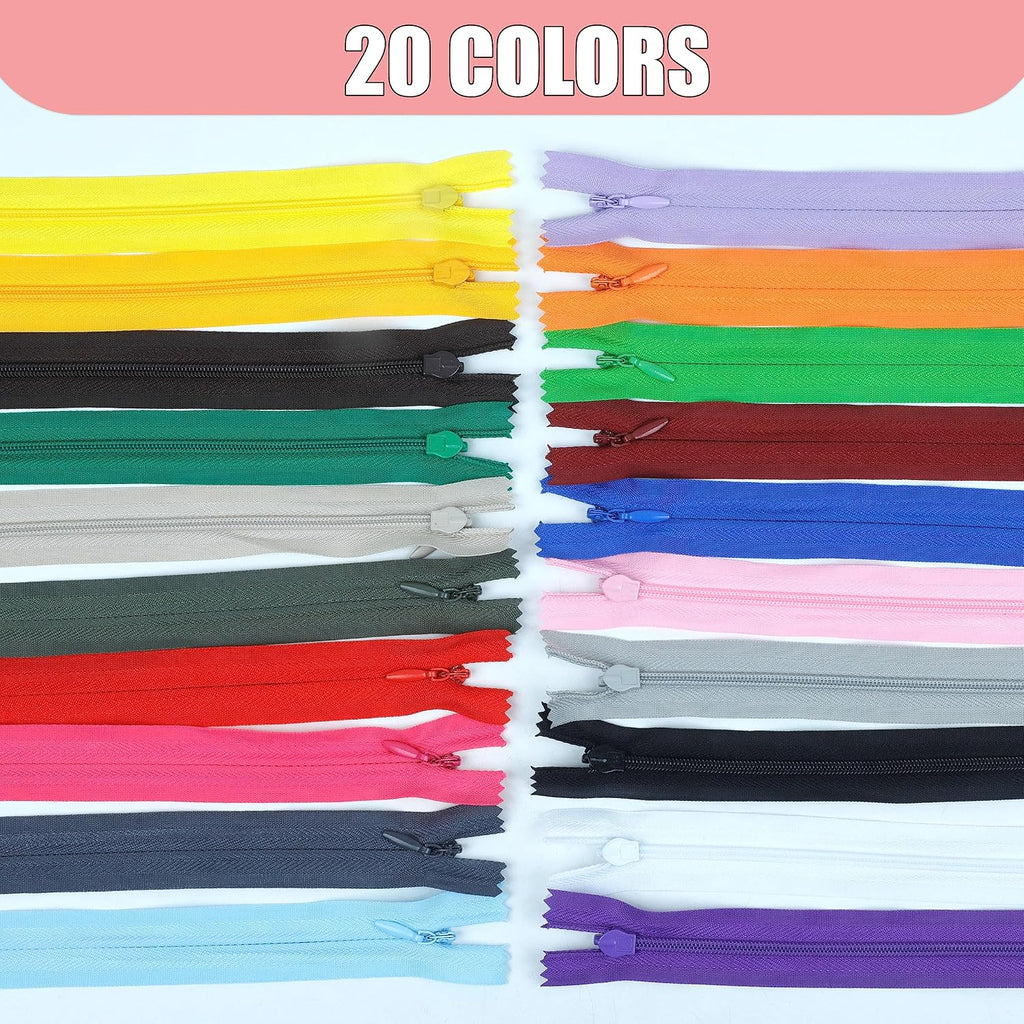 YAKA 60pcs Nylon Invisible Zippers Tailor Sewing Tools Garment